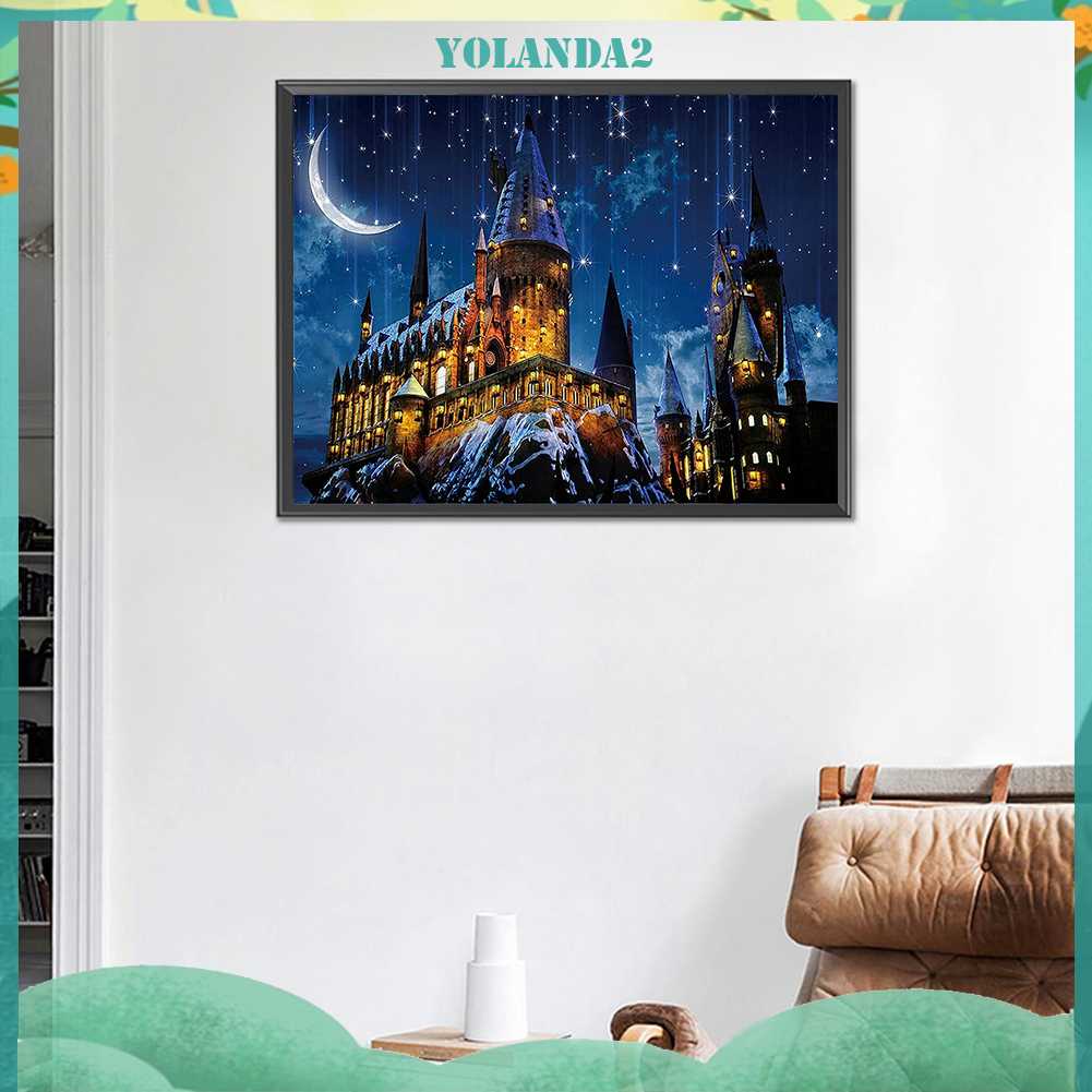 Tranh Đính Đá Kim Cương Toàn Bộ 5D DIY Hình Lâu Đài