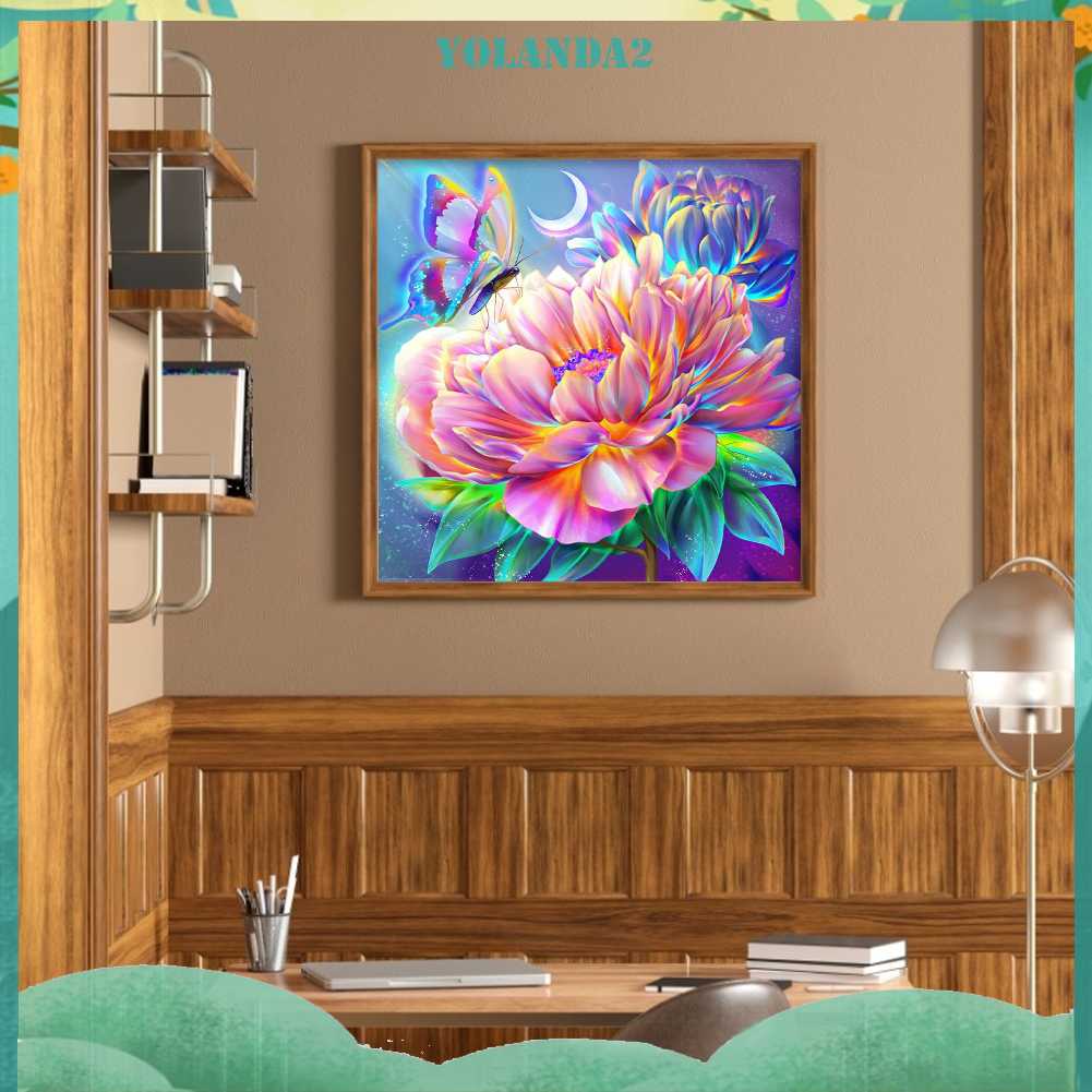 Tranh Đính Đá Kim Cương Toàn Bộ 5D DIY Hình Vẽ Hoa Trang Trí Nhà Cửa