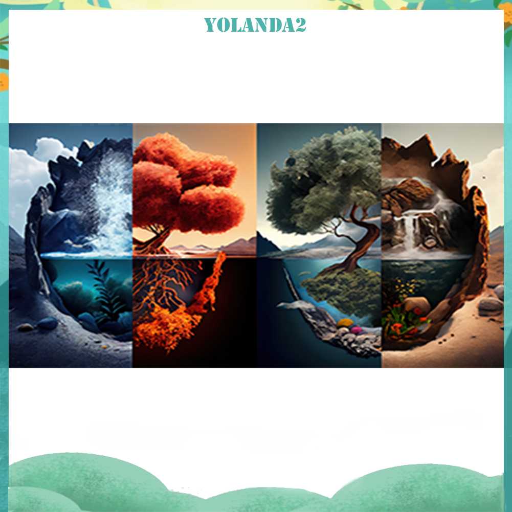 Tranh Đính Đá Kim Cương Toàn Bộ 5D DIY Hình Vẽ Bốn Mùa Trang Trí Nhà Cửa