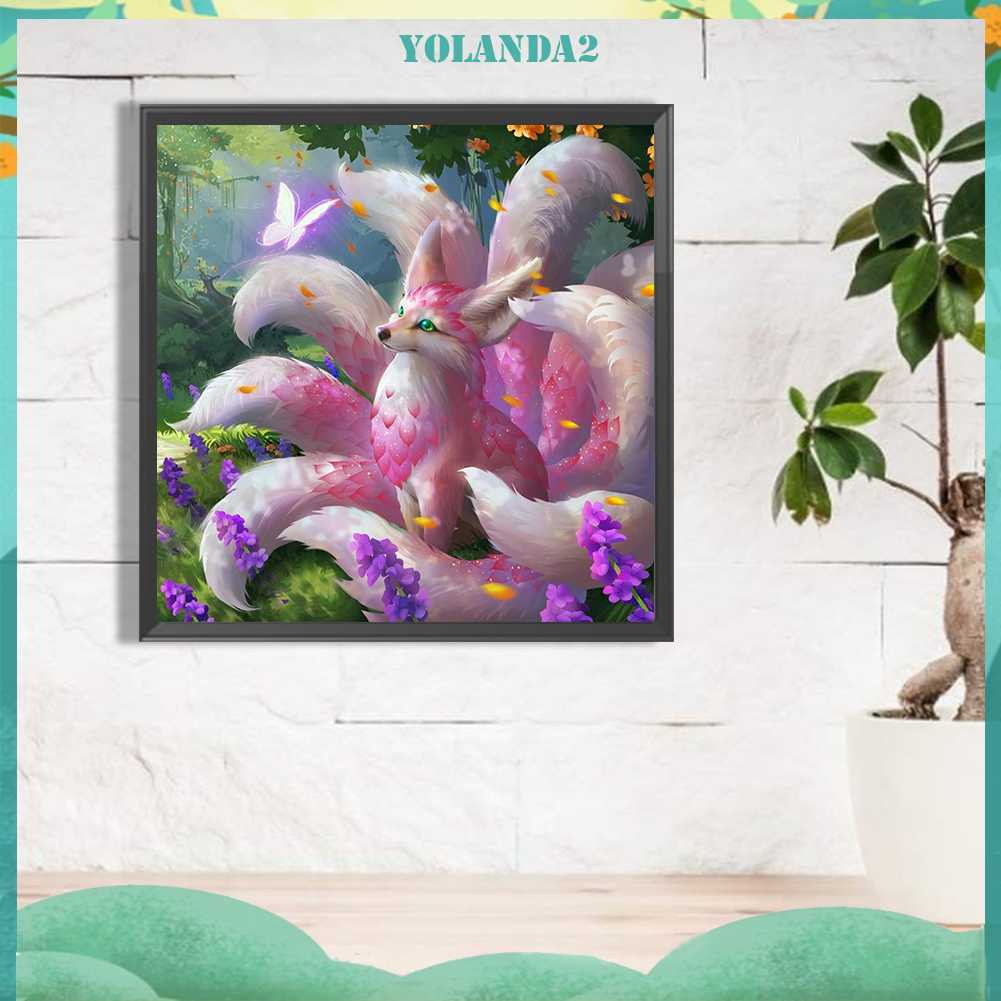 Bộ Tranh Đính Đá 5D Họa Tiết Chú Cáo Độc Đáo DIY Dùng Trang Trí Nhà Cửa