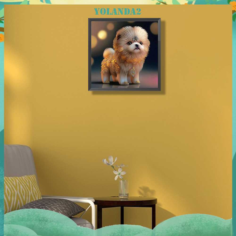 Tranh Đính Đá Kim Cương Toàn Bộ 5D DIY Hình Vẽ Chó Trang Trí Nhà Cửa