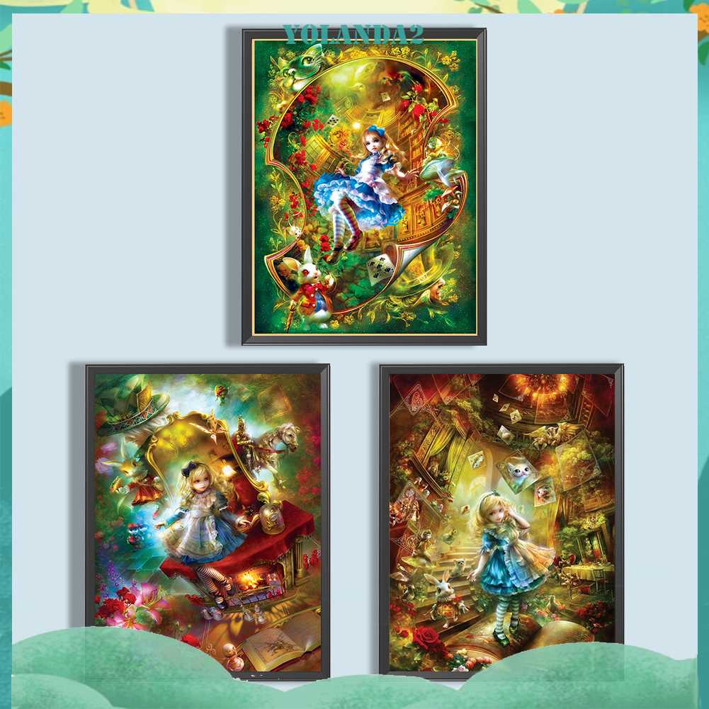 Tranh Đính Đá Kim Cương Toàn Bộ 5D DIY Hình Vẽ Cô Gái Trang Trí Nhà Cửa