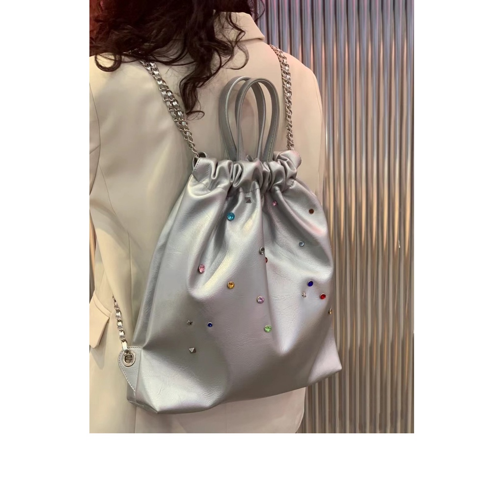 Ba Lô Dây Rút Đính Đá Nhiều Màu Sắc