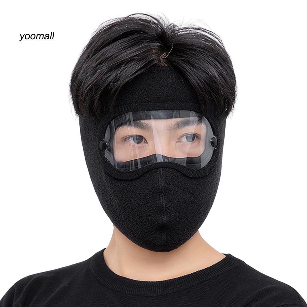 Mũ Đi Xe Đạp Màu Trơn Co Giãn Bảo Vệ Tai Có Thể Tháo Rời Kèm Kính Bảo Vệ Khuôn Mặt 20