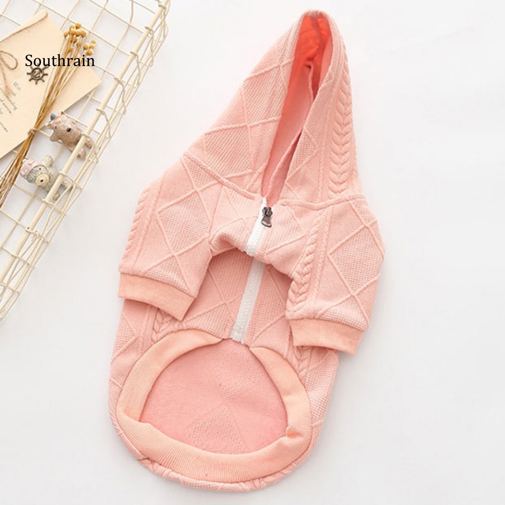 Áo Sweater Có Mũ Trùm Phối Khóa Kéo Thời Trang Thu Đông Cho Thú Cưng