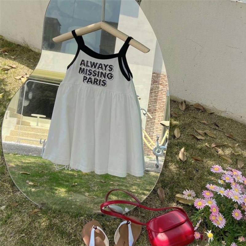 Đầm Yếm In Chữ Thời Trang Hàn Quốc Xinh Xắn Cho Bé Gái