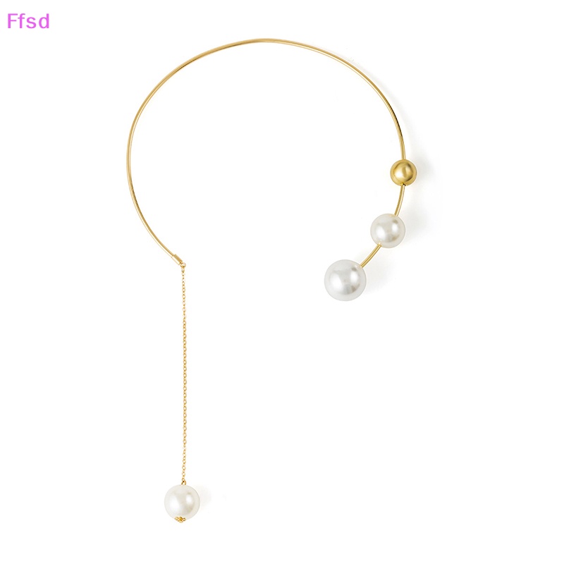 {Ffsd} Vòng Cổ Choker Hở Đính Ngọc Trai Thanh Lịch Có Thể Điều Chỉnh Thời Trang Cho Nữ