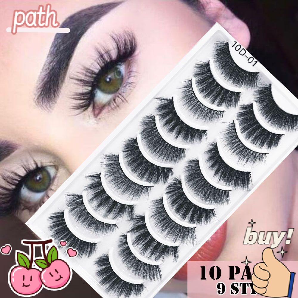 Set 10 Cặp Lông Mi Giả Dài Tự Nhiên Handmade Dành Cho Trang Điểm Làm Đẹp