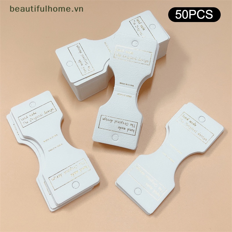[beautifulhome] Set 50 Thẻ Giấy Kraft Trưng Bày Trang Sức / Băng Đô / Cài Tóc [beauty]