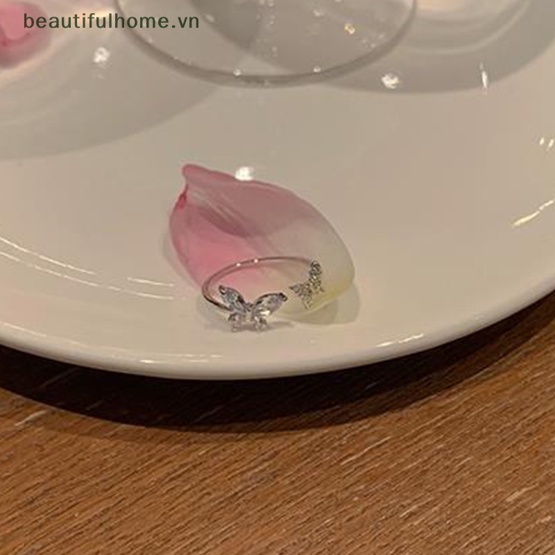 [beautifulhome] Nhẫn Hình Bướm Bằng Hợp Kim Lấp Lánh Thời Trang Hàn Quốc Có Thể Điều Chỉnh Trang Sức Đám Cưới [beauty]