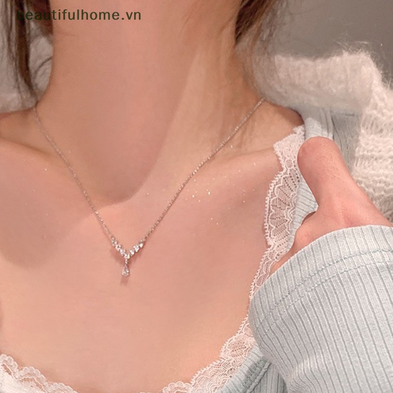 [beautifulhome] Vòng Cổ Đính Đá Phối Tua Rua Đơn Giản Thanh Lịch Dễ Phối Đồ Trang Sức Tinh Tế Cho Nữ [beauty]