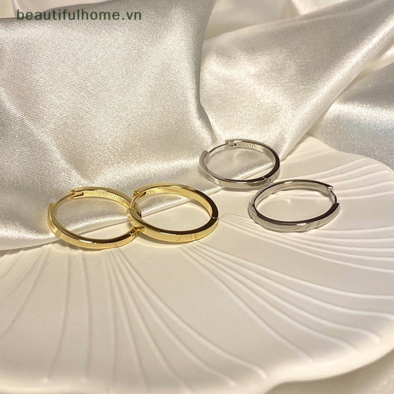 1 Đôi Bông Tai Hình Tròn Lớn Đính Đá Lấp Lánh Thời Trang Cho Nữ