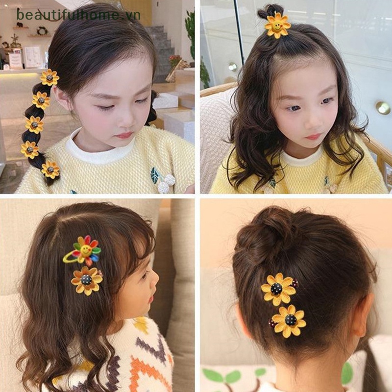 1 Dây Cột Tóc Hoa Hướng Dương Xinh Xắn Cho Bé Gái