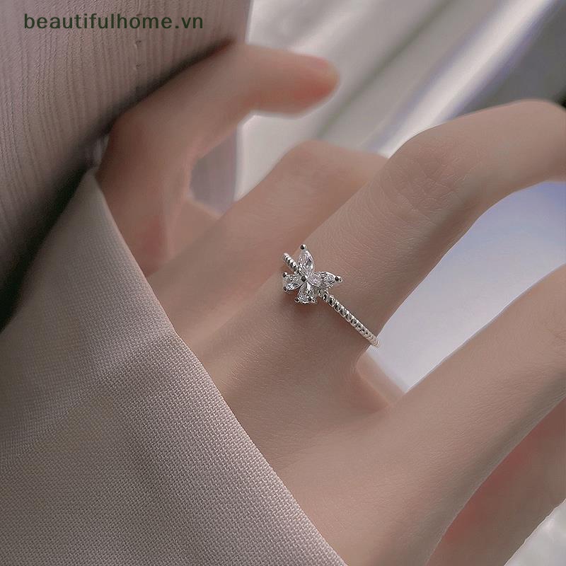 Nhẫn Hở Đính Đá Zircon Màu Sắc Đẹp Mắt Dùng Làm Quà Tặng