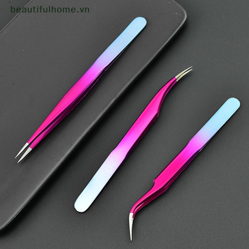 1 Nhíp Gắn Mi Giả Thẳng &amp; Cong Bằng Thép Không Gỉ