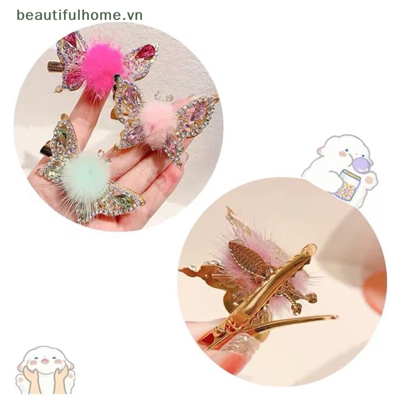 Kẹp Tóc Hình Bướm 3D Bằng Hợp Kim Đính Đá Lấp Lánh Cho Nữ