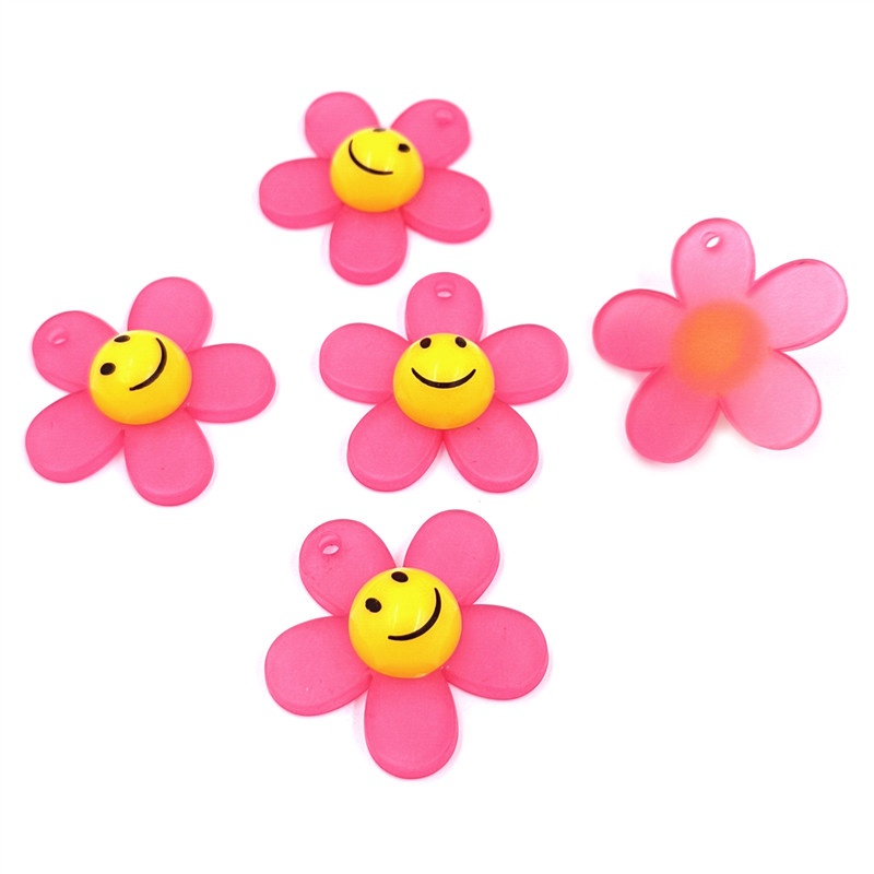 Set 5 Mặt Vòng cổ / Bông Tai Hình Hoa Hướng Dương Bằng Acrylic