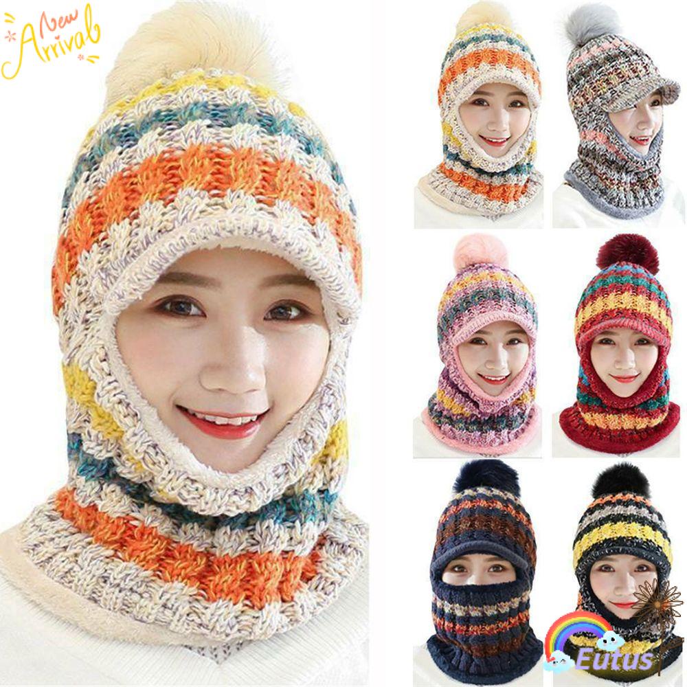 Mũ Len Trùm Đầu Giữ Ấm Tiện Dụng