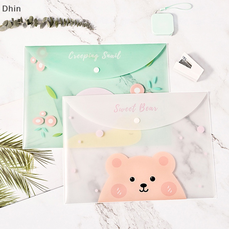 Túi Đựng Tài Liệu Khổ A4 Bằng PVC Trong Suốt Chống Thấm Nước Họa Tiết Hoạt Hình Dễ Thương