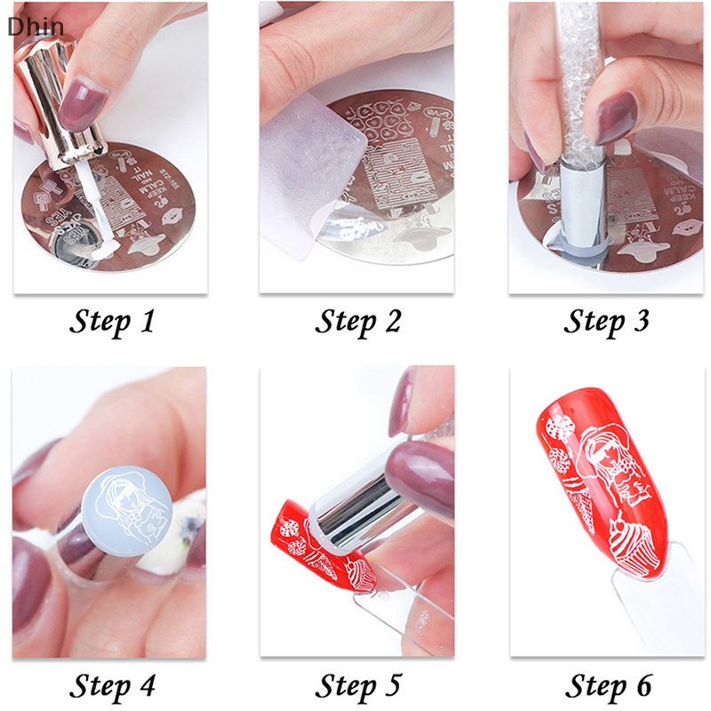 Bộ Dụng Cụ In Móng Nghệ Thuật Bằng Silicone Tay Cầm Bằng Kim Loại