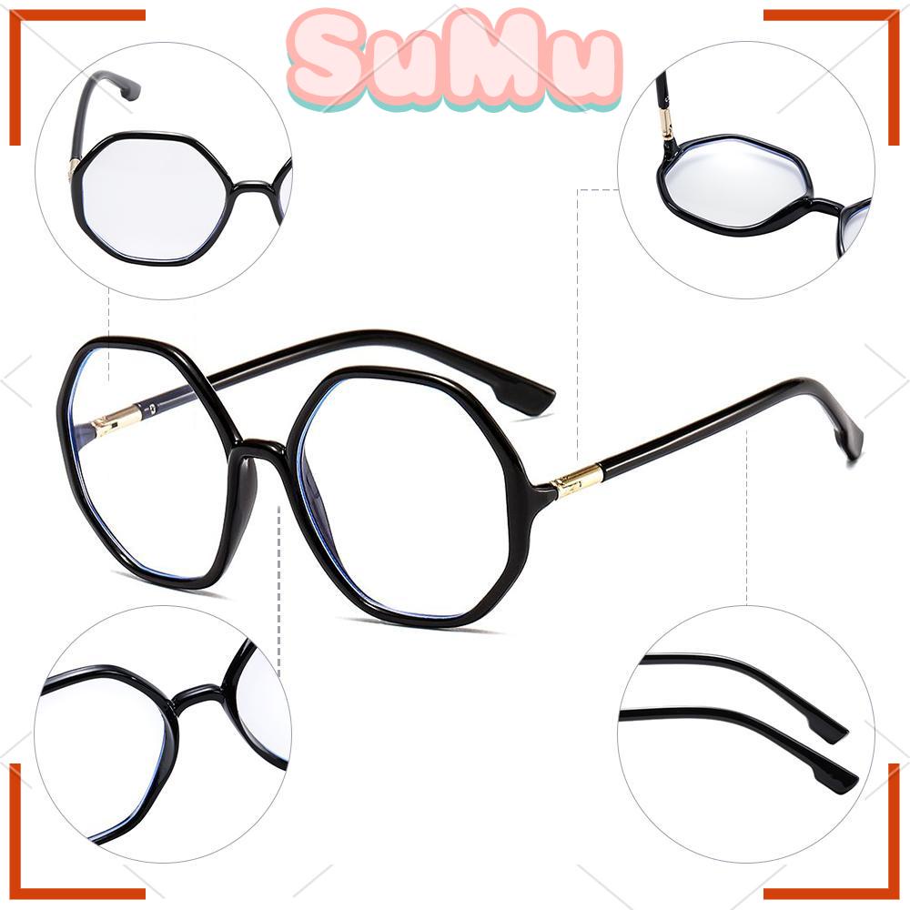 Mắt Kính Gọng PC Tròng Phẳng Siêu Nhẹ Màu Xanh Dương Thời Trang