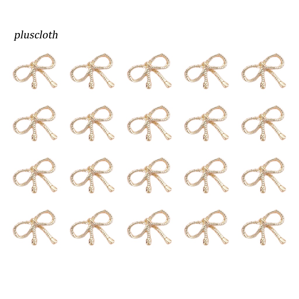 Set 20 Phụ Kiện Trang Trí Móng Tay Hình Nơ Bện 3D Bằng Hợp Kim Phong Cách Nhật Bản