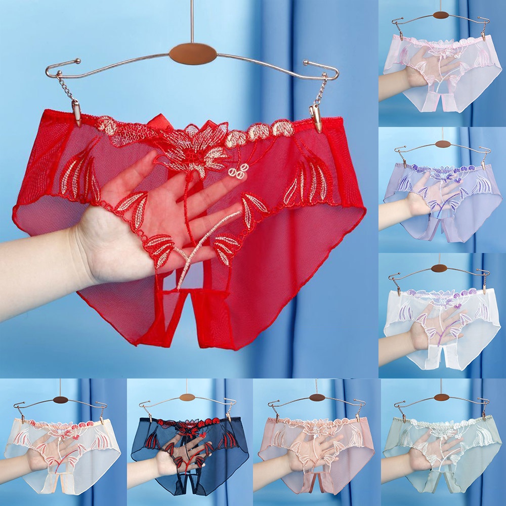 Quần Lót Trong Suốt Thoáng Khí Với Họa Tiết Thêu Dùng Cho Nữ