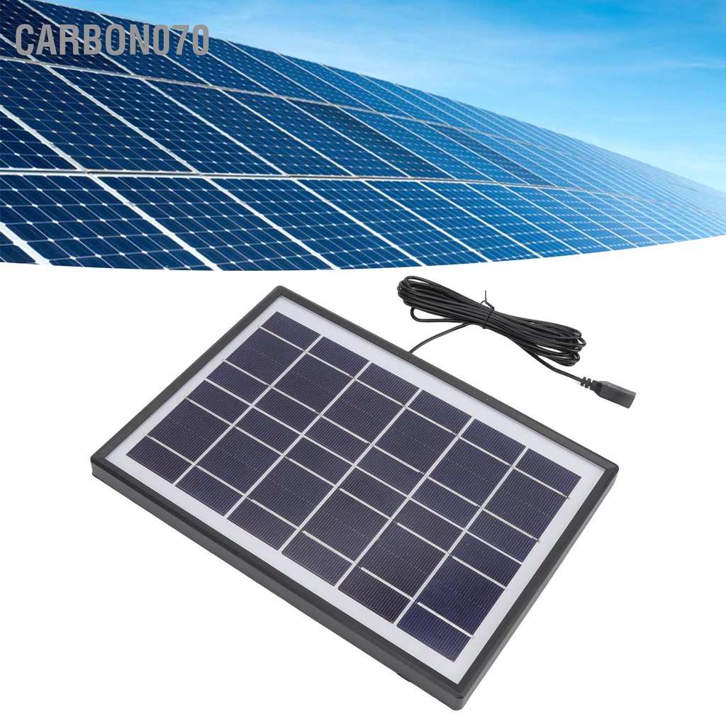 Carbon070 Bảng điều khiển năng lượng mặt trời 6W 6V Đa tinh thể Silicon Bộ sạc di động bền cho đèn điện thoại gia dụng