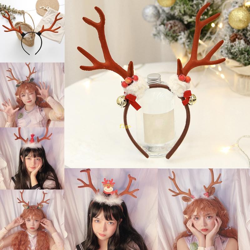 Băng Đô Cài Tóc Hình Sừng Tuần Lộc Bằng Acrylic Dễ Thương Cho Nữ