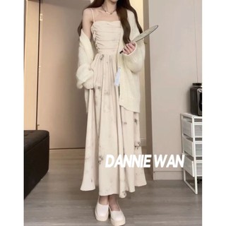 DannieWan váy Đầm váy nữ Chiếc dây đeo nhỏ xinh và ngọt ngào mới của mùa hè A22M1TX