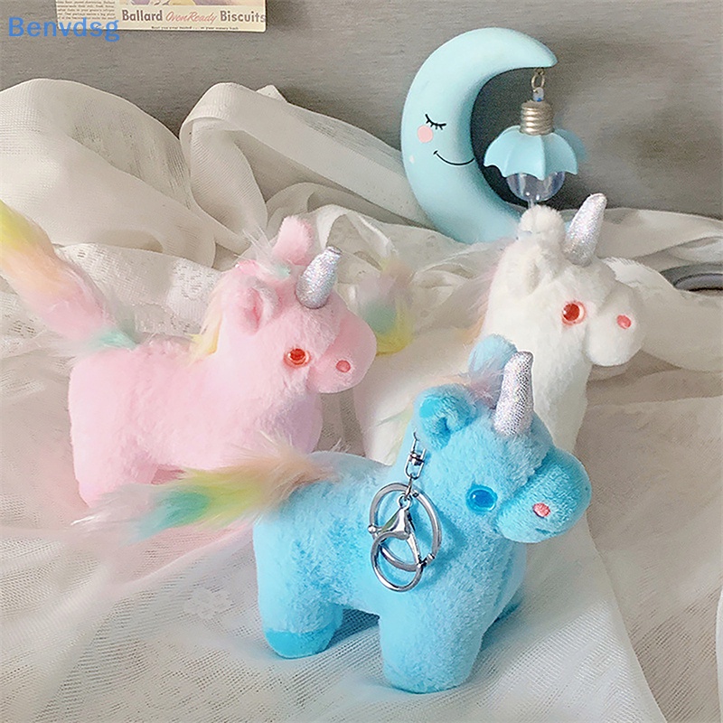 Benvdsg &gt; Móc Khóa Xe Hơi / Hành Lý Hình Kỳ Lân Nhồi Bông Mềm Màu Kẹo Dễ Thương Sáng Tạo