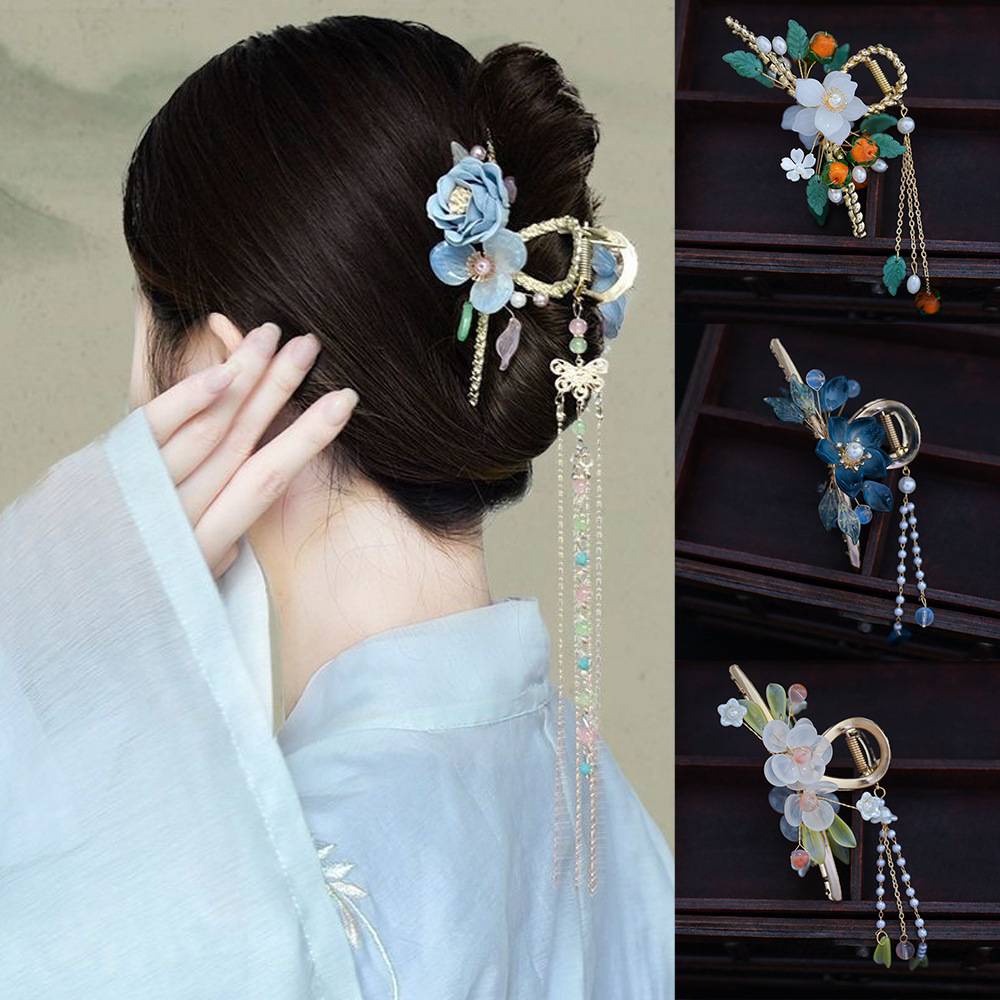 Trâm Cài Tóc Tua Rua Hình Cá Mập Phong Cách Hanfu Thời Trang