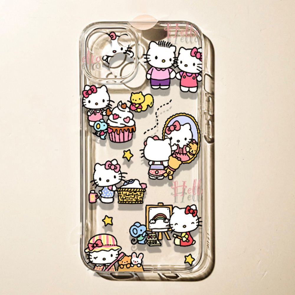 Ốp Điện Thoại TPU Mềm Chống Dấu Vân Tay In Hình Hello Kitty Cho IPhone 11 14 13 12 Pro Max XS XR 7 8 Plus