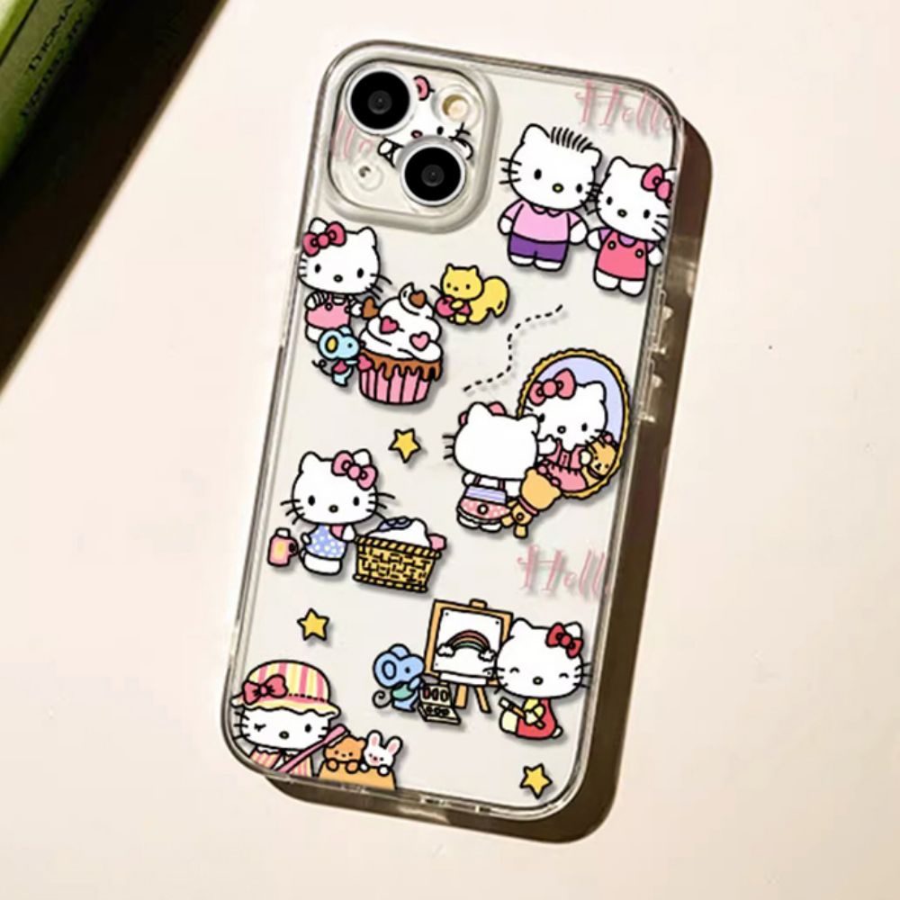 Ốp Điện Thoại TPU Mềm Chống Dấu Vân Tay In Hình Hello Kitty Cho IPhone 11 14 13 12 Pro Max XS XR 7 8 Plus