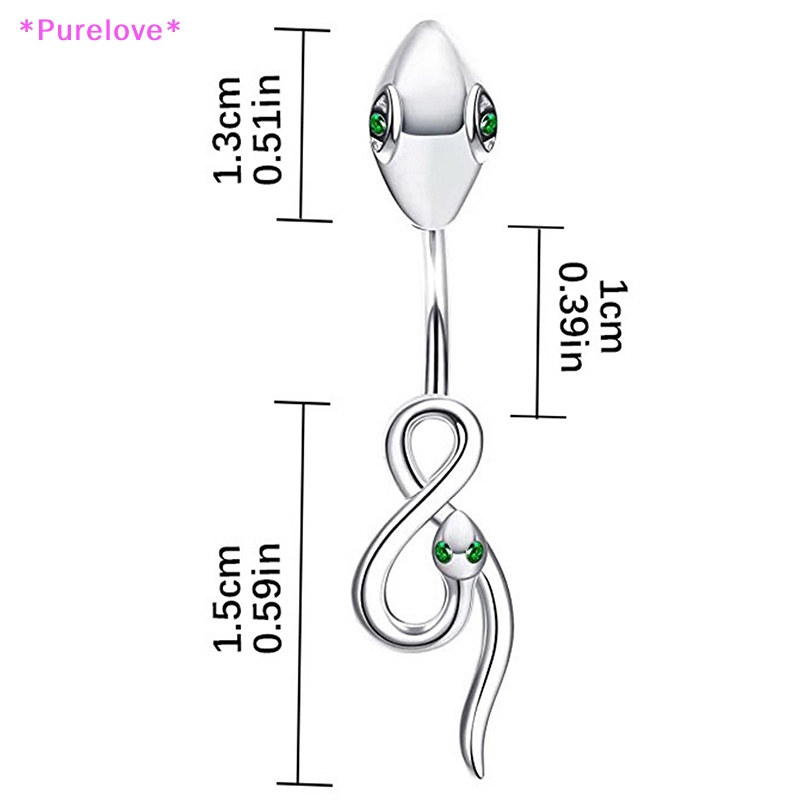 Khuyên Rốn Hình Rắn Bằng Thép Không Gỉ Đính Đá Zircon Thời Trang Dành Cho Nữ Mới