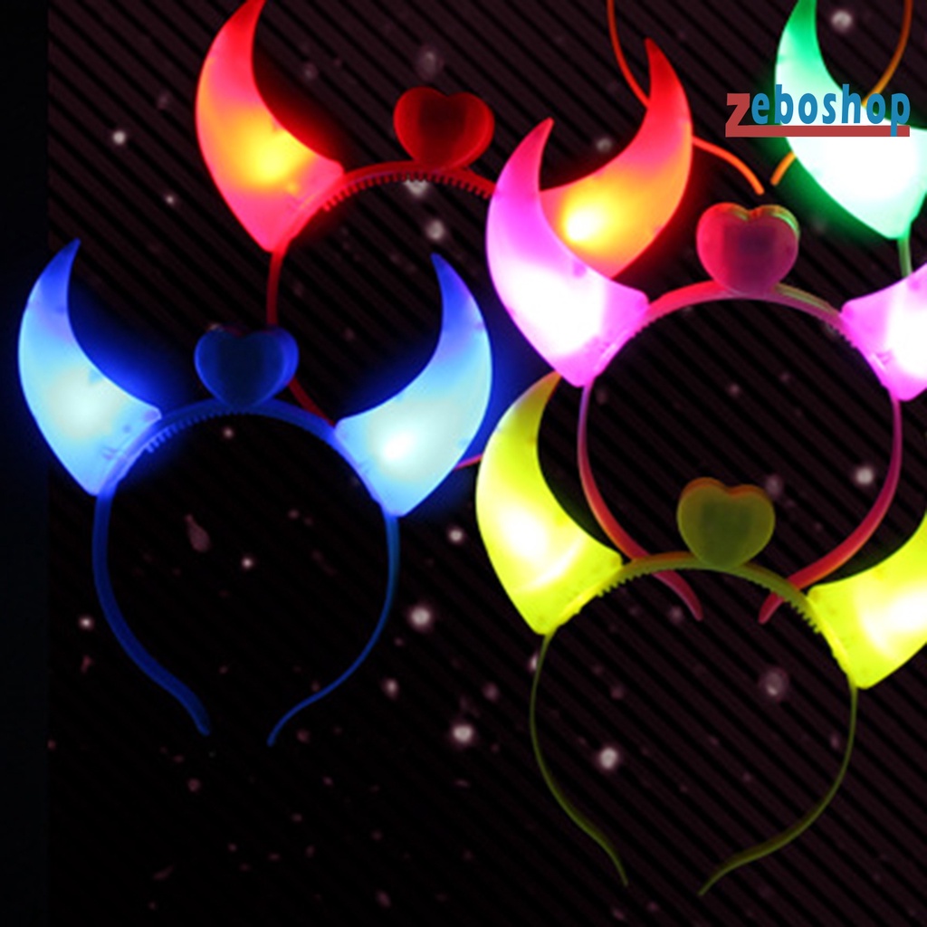 Cài Tóc Hình Sừng Bằng Nhựa Phát Quang Hóa Trang Cho Người Lớn Và Trẻ Em