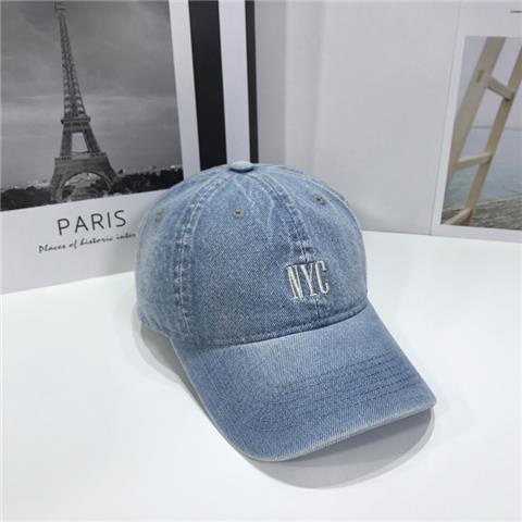 Mũ Lưỡi Trai Denim Thêu Chữ NYC Phong Cách Hàn Quốc Dễ Phối Đồ Thời Trang Xuân Hè Cho Cặp Đôi