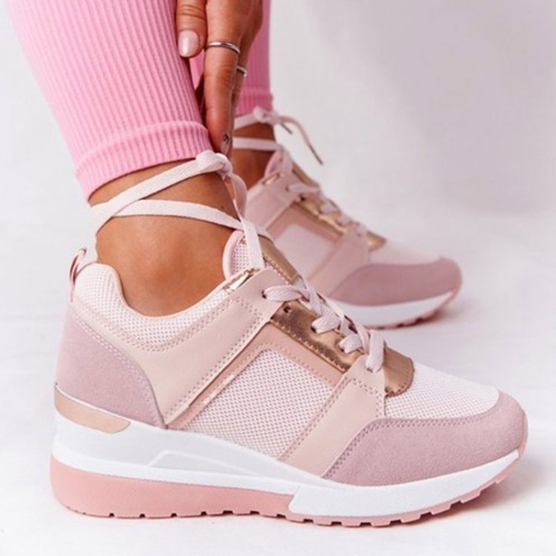Giày Thể Thao Đế Bằng Thắt Dây Chéo Thời Trang Năng Động
