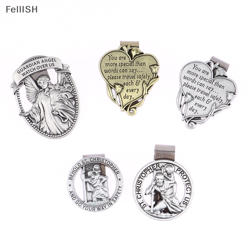 [Felli] Kẹp Gắn Kính Chắn Gió Xe Hơi Phong Cách Christopher Medal 439br