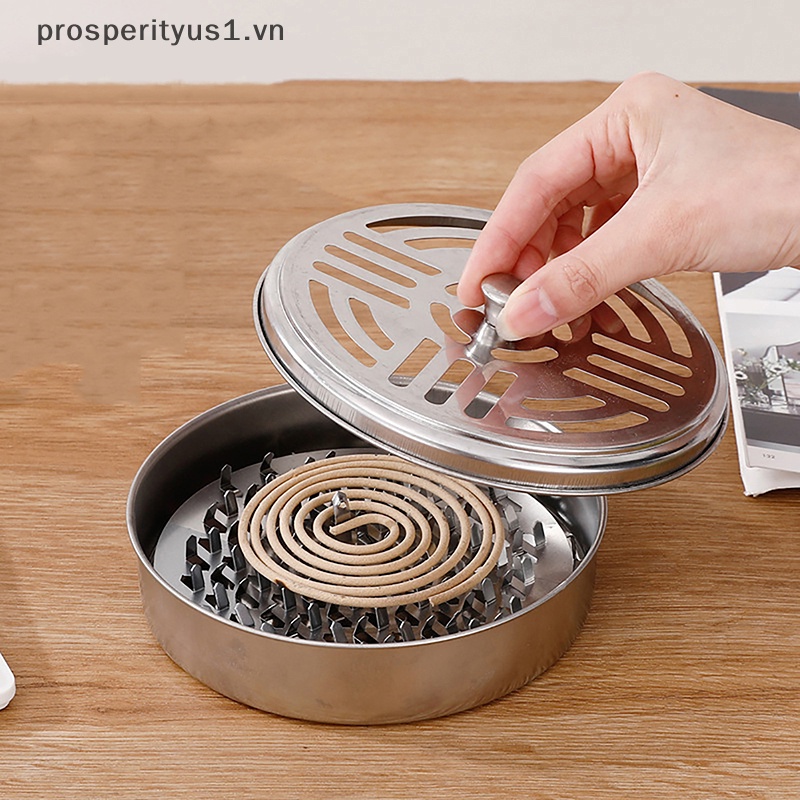 [prosperityus1] Khay Đựng Nhang Muỗi / Côn Trùng Có Nắp Đậy Mang Đi Ra Ngoài Tiện Lợi