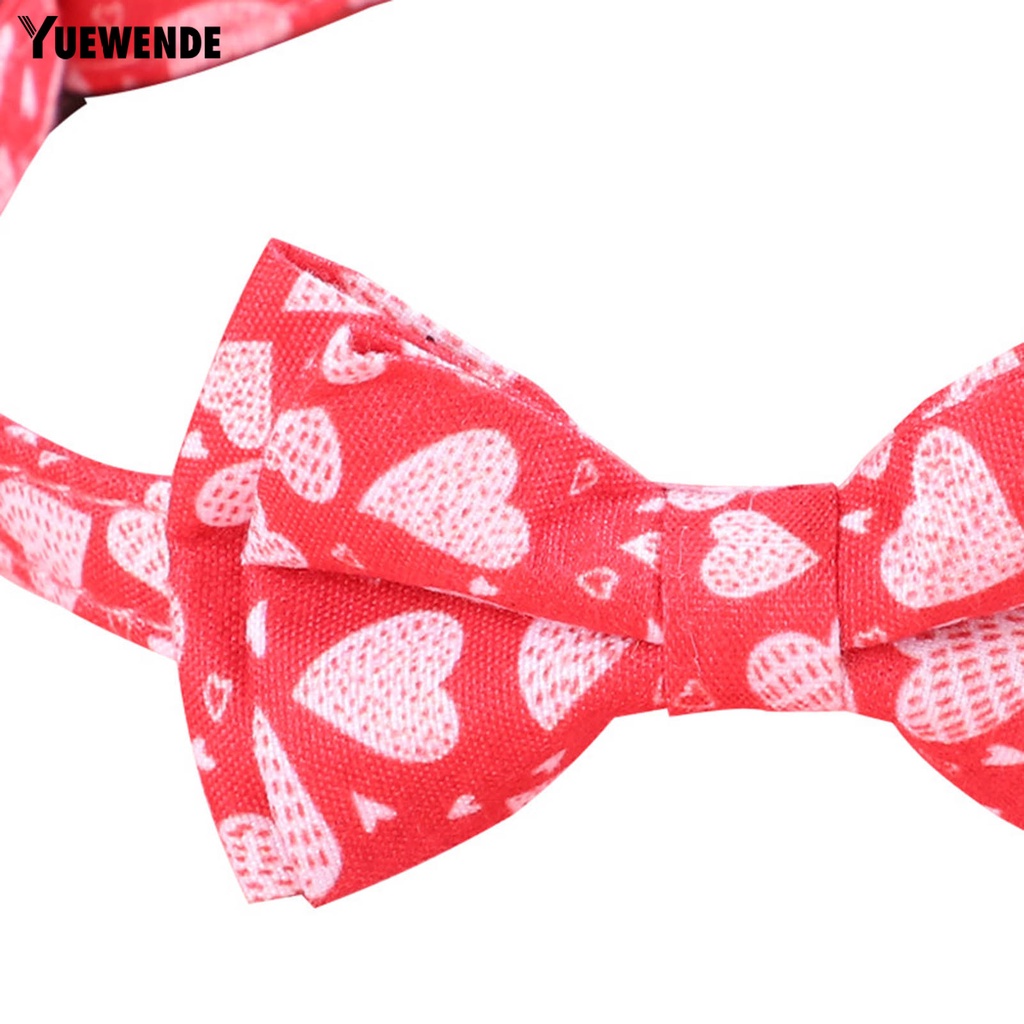 Yq.e Vòng Cổ Thắt Nơ In Họa Tiết Trái Tim Có Thể Điều Chỉnh Trang Trí Ngày Valentines Dành Cho Thú Cưng