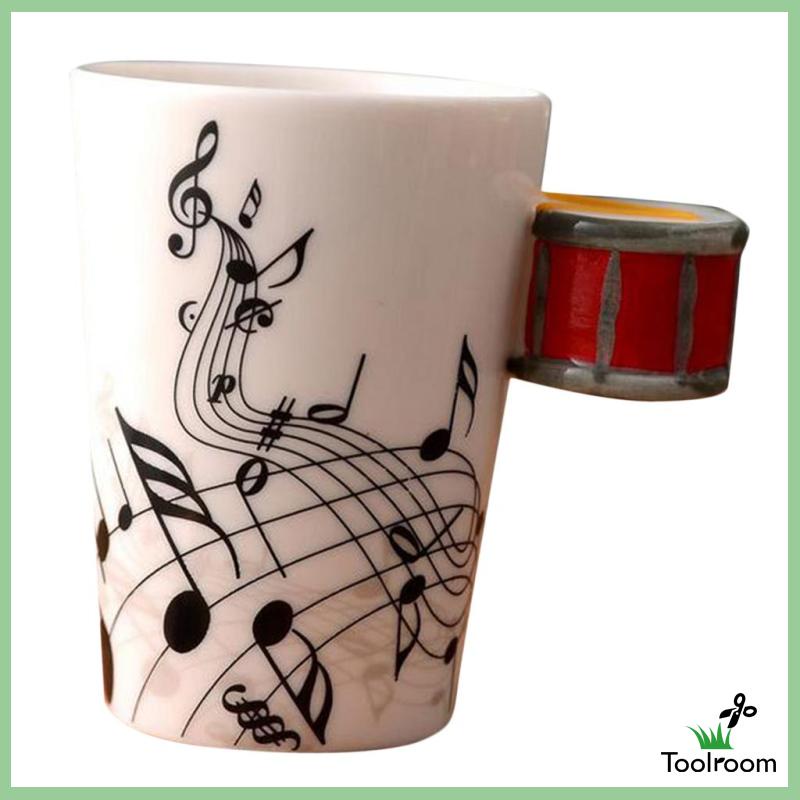 Cốc Sứ Uống Cà Phê / Trà Và Nước # 1 / 10 * 7.5Cm Hình Đàn Ghi Ta Màu Đen