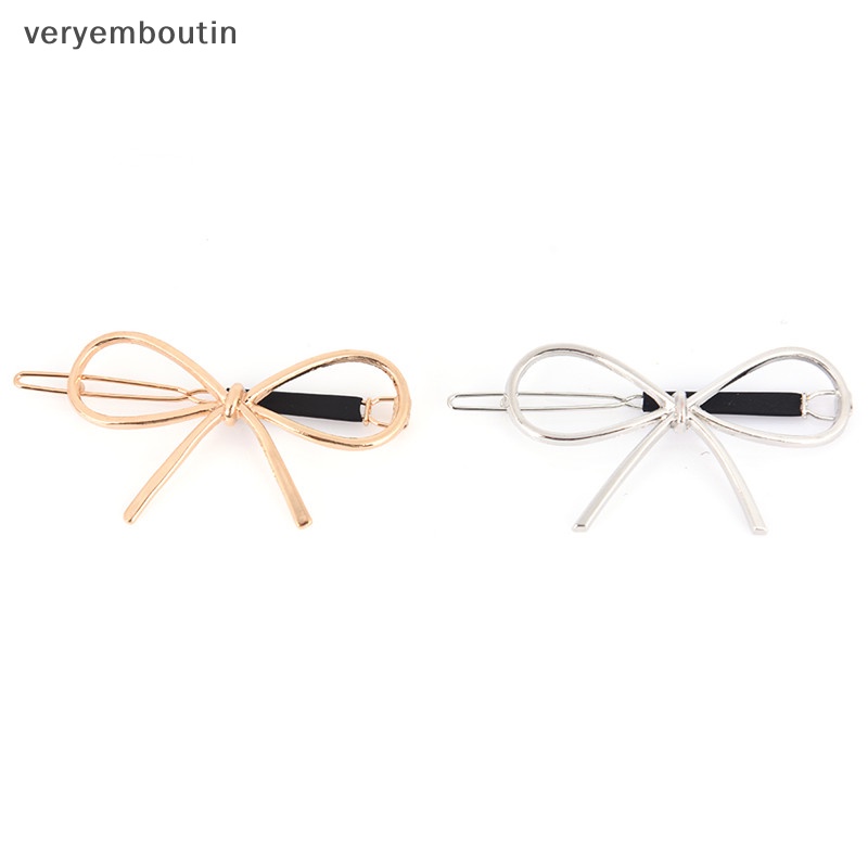 Kẹp Tóc Nơ Bằng Kim Loại Phong Cách Vintage Mới Cho Nữ