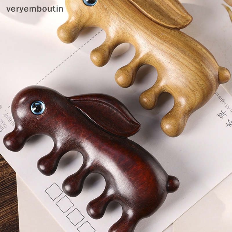 1 Lược Chải Tóc Mát Xa Da Đầu Bằng Đá Meridian Hình Thỏ Dễ Thương