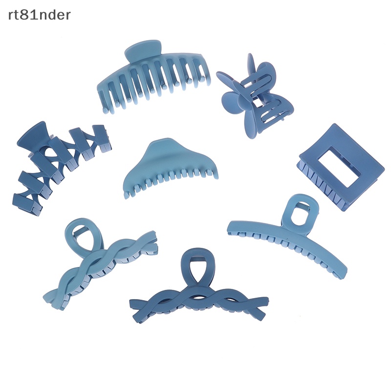 Set 8 Kẹp Tóc Càng Cua Màu Trơn Thời Trang Cho Nữ