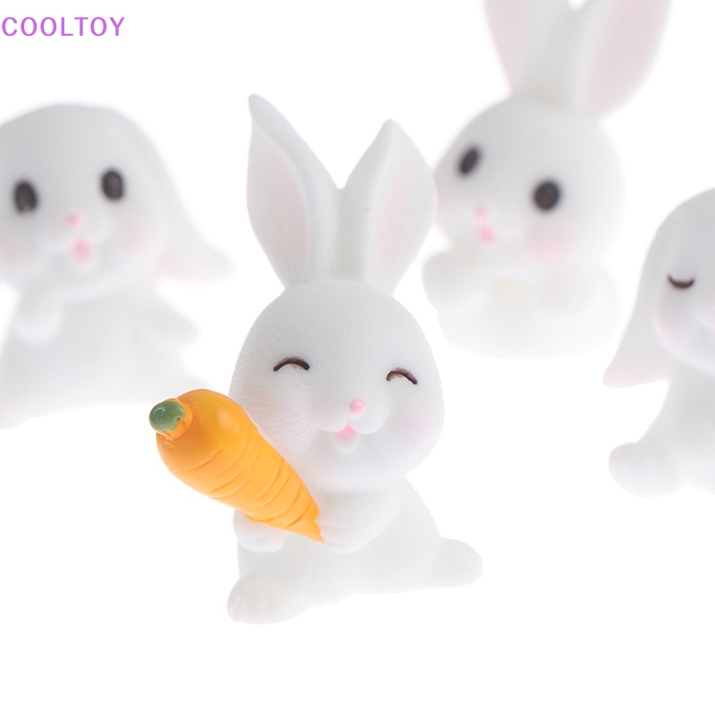 Set 4 Tượng Thỏ Và Cà Rốt Mini Trang Trí Bánh Kem