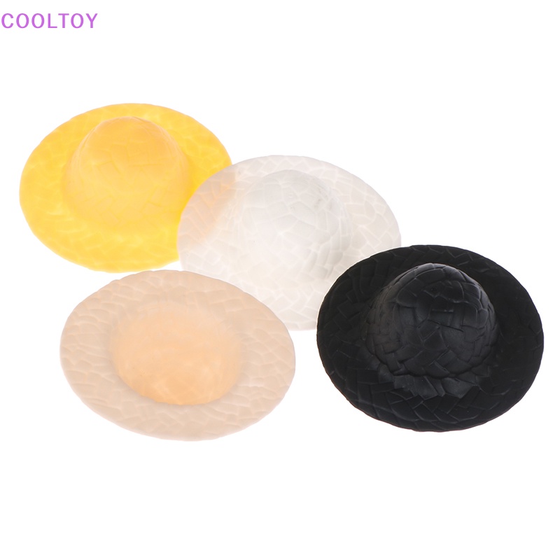 Bộ 5 Mô Hình Mũ Rơm Mini Bằng Nhựa Tỉ Lệ 1: 12 Trang Trí Nhà Búp Bê
