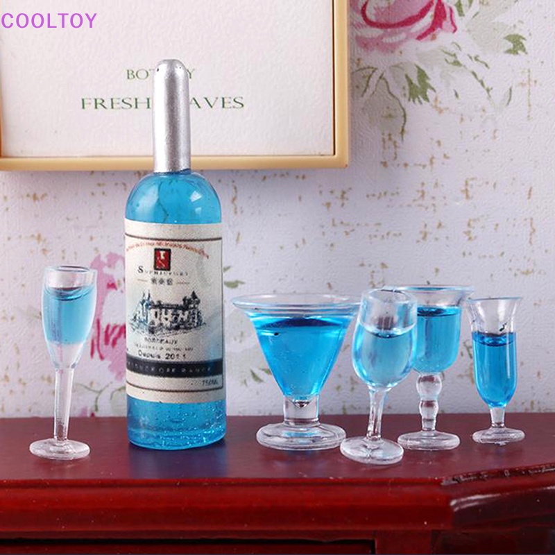 Set 6 Ly Rượu Mini Tỉ Lệ 1: 12 Dùng Để Trang Trí Nhà Búp Bê