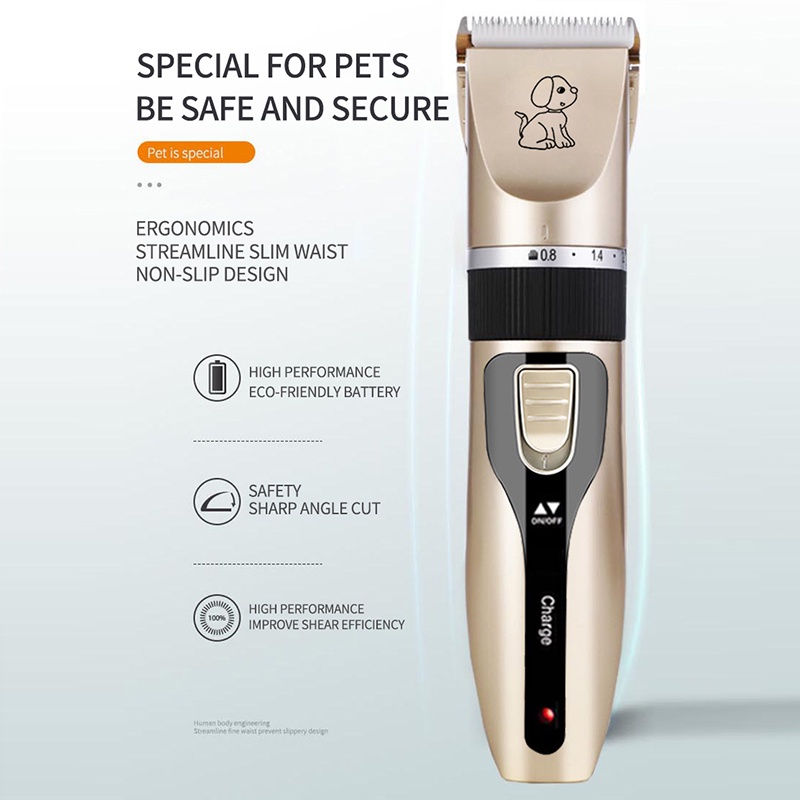 Tông đơ cạo cắt lông cho chó mèo Hàng Full Box - Kèm 8 phụ kiện - Bảo hành uy tín