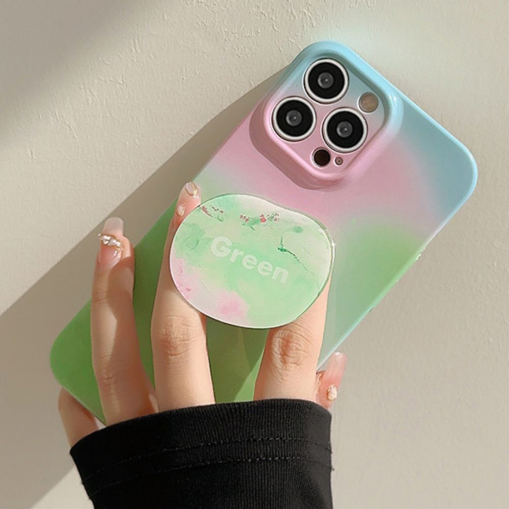 Ốp Điện Thoại TPU Mềm Chống Sốc Có Giá Đỡ Tròn Cho IPhone 11 14 13 12 Pro Max XR XS Max 7 8 Plus SE